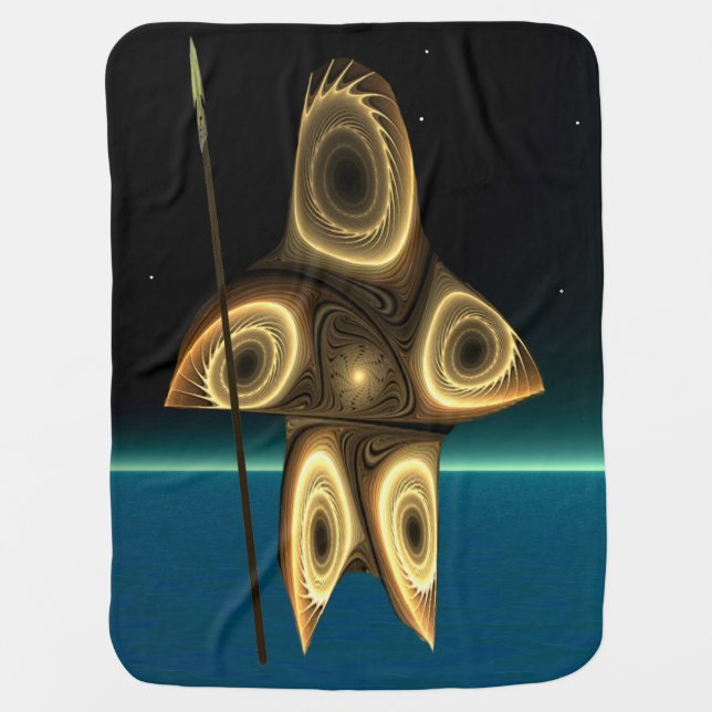 Fractal Inuit Hunter Swaddle Blanket (Front)