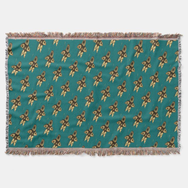 Fractal Inuit Hunter Throw Blanket (Front)