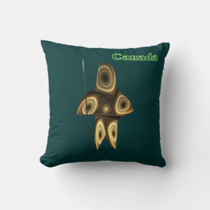 Fractal Inuit Hunter Throw Pillow