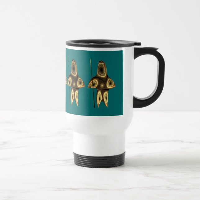 Fractal Inuit Hunter Travel Mug (Right)