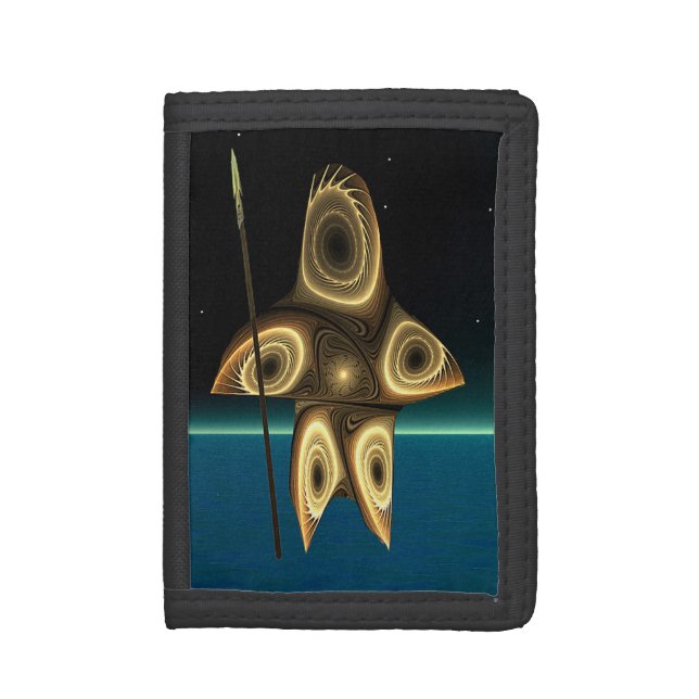 Fractal Inuit Hunter Trifold Wallet (Front Vertical)