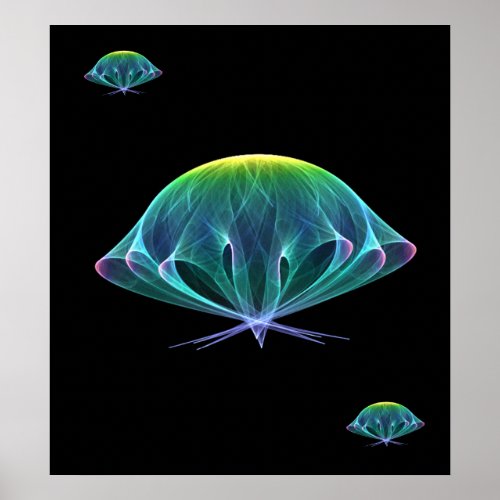 Fractal Jellyfish Poster