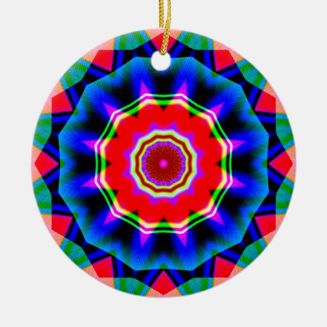 Fractal Kaleidoscope 02 Ceramic Ornament (Front)