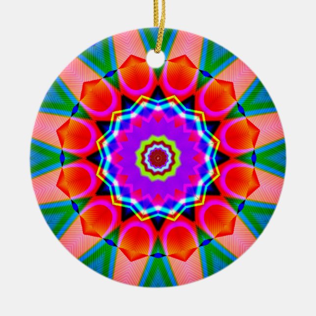 Fractal Kaleidoscope 03 Ceramic Ornament (Front)