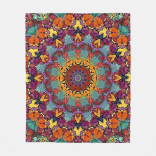 Fractal Kaleidoscope Mandala Pattern-64351 Fleece Blanket