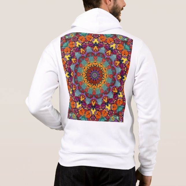 Fractal Kaleidoscope Mandala Pattern-64351 Hoodie (Back)