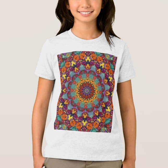 Fractal Kaleidoscope Mandala Pattern-64351 Tri-Blend Shirt (Front)