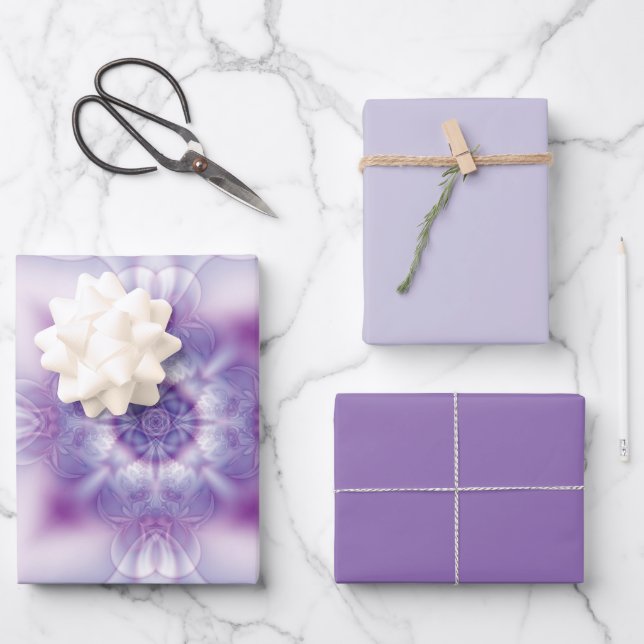 Fractal Kaleidoscope Wrapping Paper Sheets (Front)