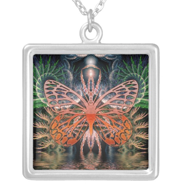 Fractal Lady Butterfly Necklace (Front)