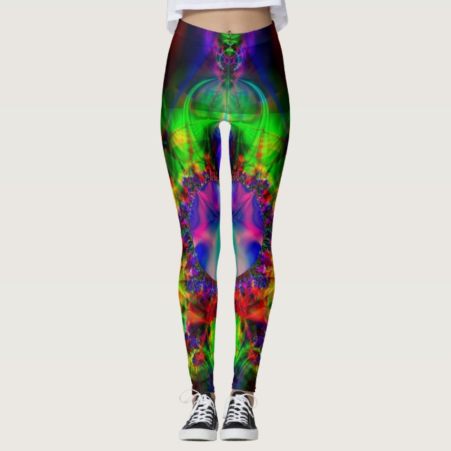 Fractal Leggings, Beetle Juice Leggings (Front)