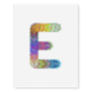 Fractal letter E monogram Temporary Tattoos