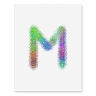 Fractal letter M monogram Temporary Tattoos