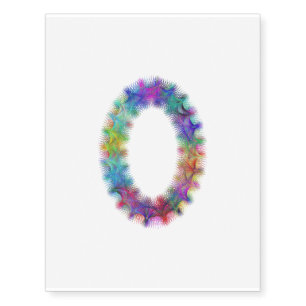 Fractal letter O monogram Temporary Tattoos