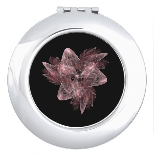 Fractal Lily _ Red Glass Coaster Compact Mirror