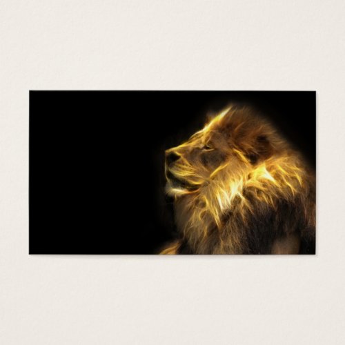 Fractal lion business card template