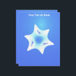 Fractal Magen Lavan Letterhead<br><div class="desc">A white fractal Star of David on a blue background. Customize by adding your own text.</div>