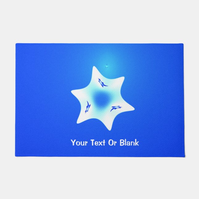 Fractal Magen Lavan (White Star) Doormat (Front)