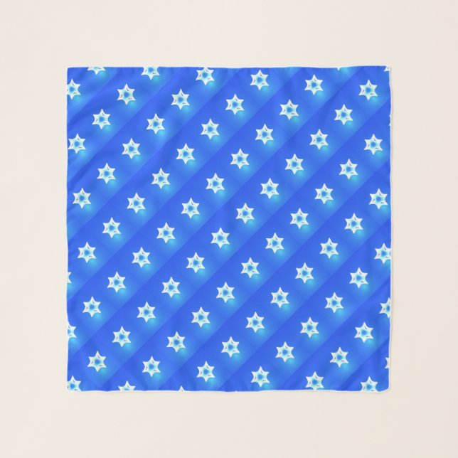 Fractal Magen Lavan (White Star) Scarf (Front)