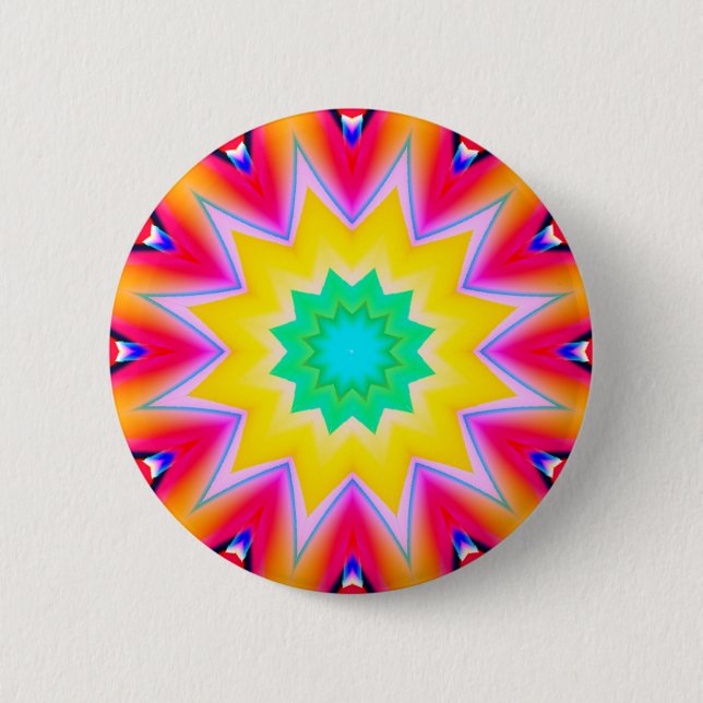 Fractal Mandala - 10 Pinback Button (Front)