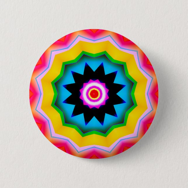Fractal Mandala - 12 Pinback Button (Front)