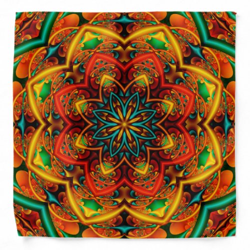 Fractal Mandala Autumn Colors Bandana