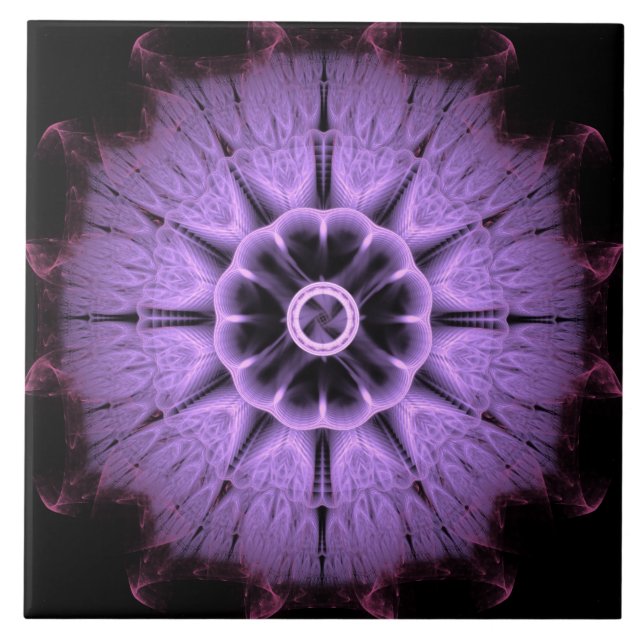 Fractal Mandala Ceramic Tile (Front)
