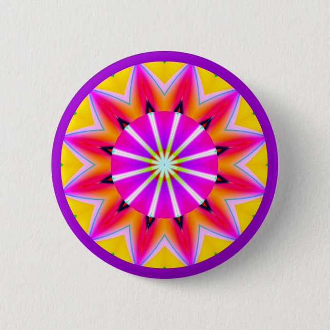 Fractal Mandala - Customized Pinback Button (Front)