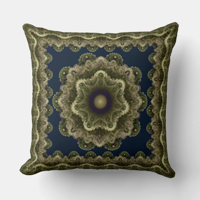 Fractal mandala fairy framed ornament throw pillow (Front)