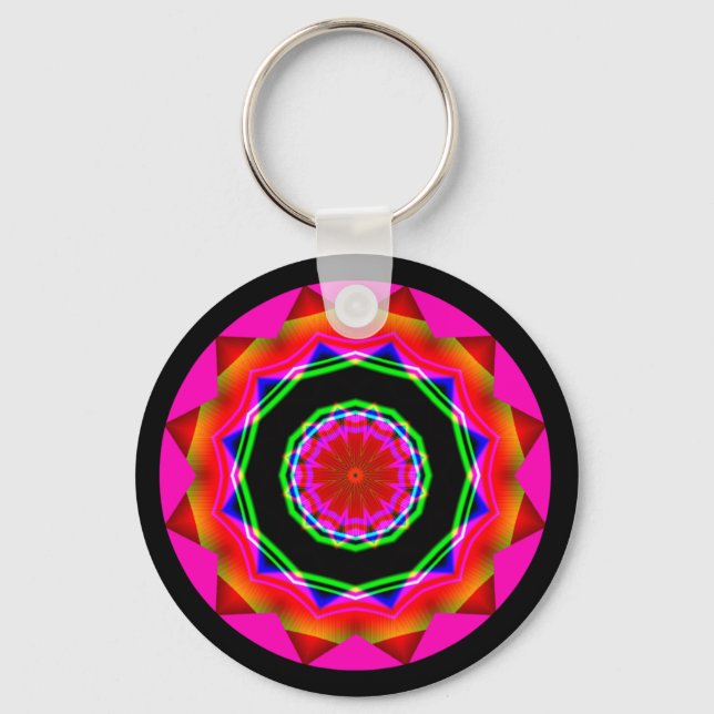 Fractal Mandala Keychain (Front)
