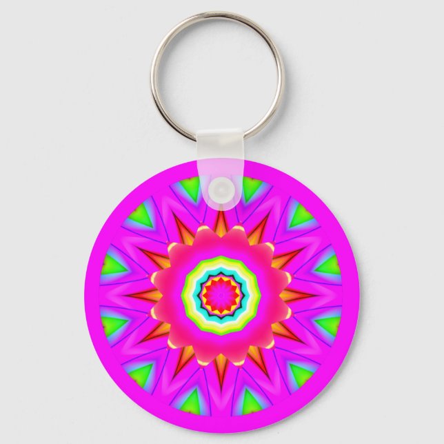 Fractal Mandala Keychain (Front)
