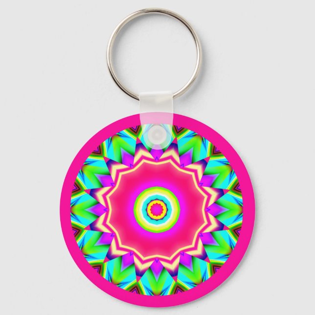 Fractal Mandala Keychain (Front)