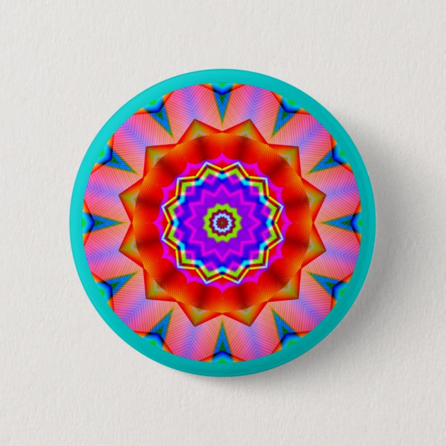 Fractal Mandala Pinback Button (Front)