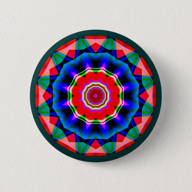 Fractal Mandala Pinback Button (Front)