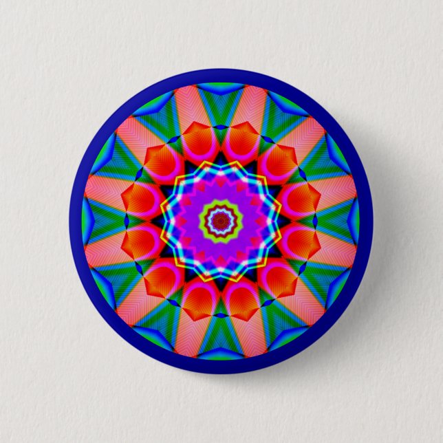 Fractal Mandala Pinback Button (Front)