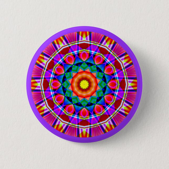 Fractal Mandala Pinback Button (Front)