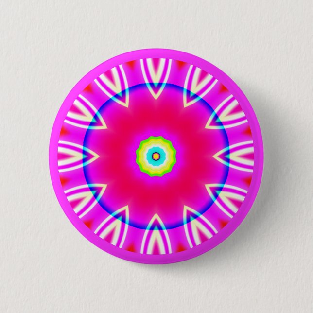 Fractal Mandala Pinback Button (Front)