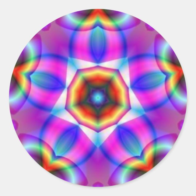 Fractal Mandala Sacred Star Stickers (Front)