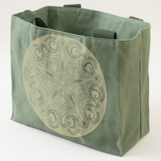 Fractal mandala starfish ornament pattern tote