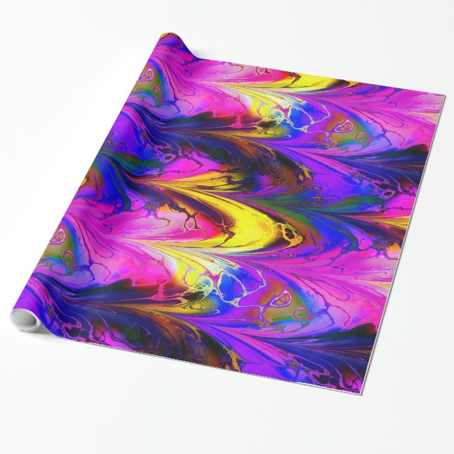 Fractal Marble 7A Wrapping Paper (Unrolled)