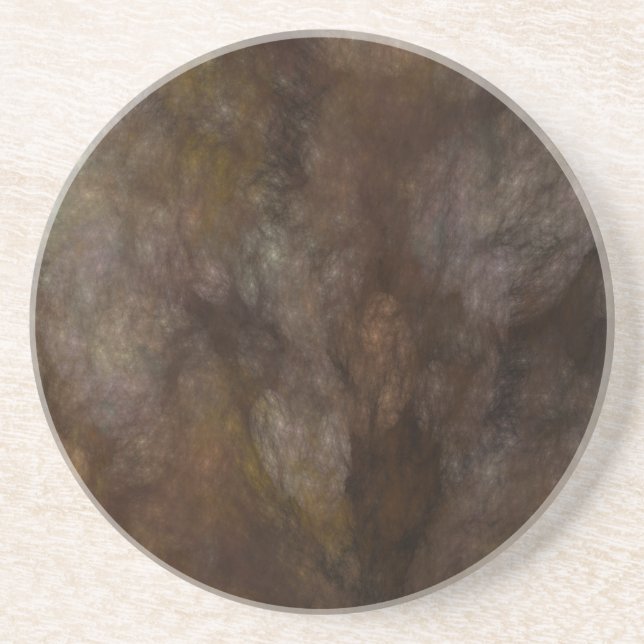 Fractal Marble Grunge Series-10---Brn coaster-1 of Drink Coaster (Front)