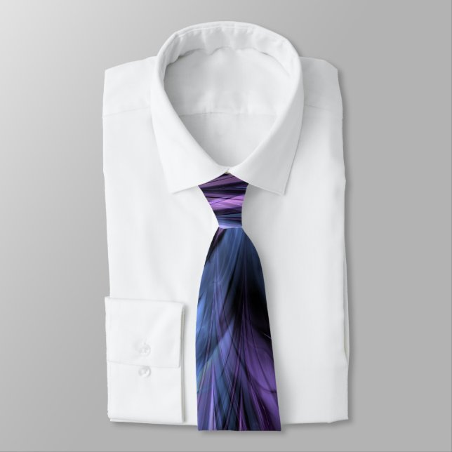 Fractal Marble Purple N Blue Tie (Tied)