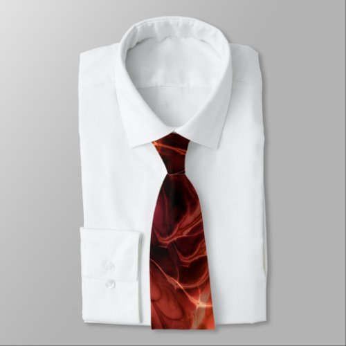 Fractal Marble Red Tie