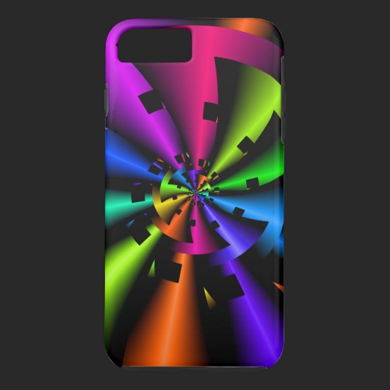 Fractal Metallic Rainbow Spiral iPhone 7 Plus Case
