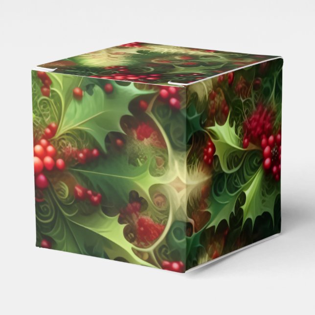 Fractal Mistletoe Favor Box (Front Side)