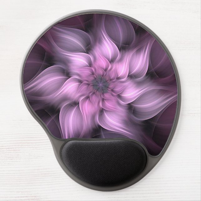 Fractal Misty Petals Wrist Support Gel Mousepad (Front)
