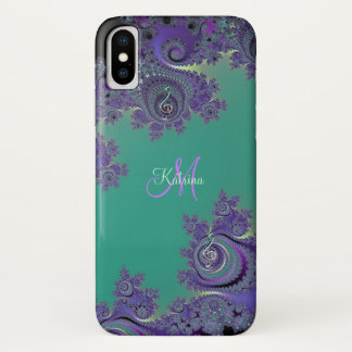 Fractal Music Clef Monogram iPhone X Case