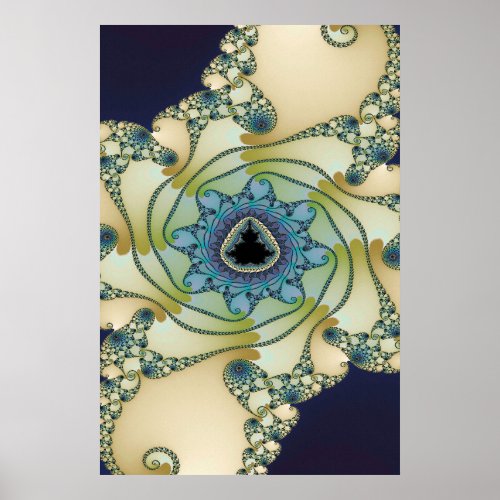 Fractal Octopus Mandelbrot Garden  Poster