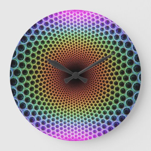 Fractal Optical Illusion Large Clock