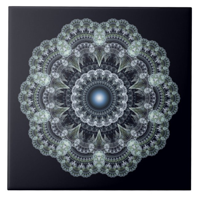 Fractal oriental design ceramic tile (Front)