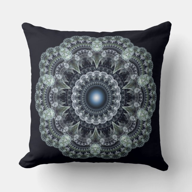 Fractal oriental design throw pillow (Front)